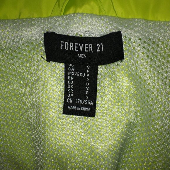 FOREVER 21 Fear the Youth Full Zip Wind Light Jacket Men's Size S Black Yellow - Picture 3 of 7